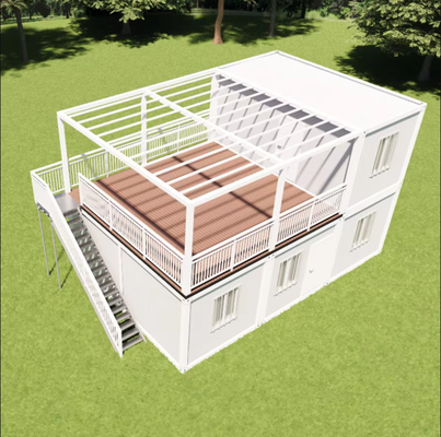 20ft Flat Pack Container House voor wonen en opslaan met lichte staalstructuur