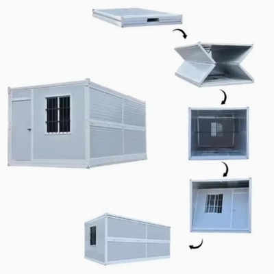 Ruimtebesparende prefab mobiele draagbare opvouwbare containerhuizen Kamp
